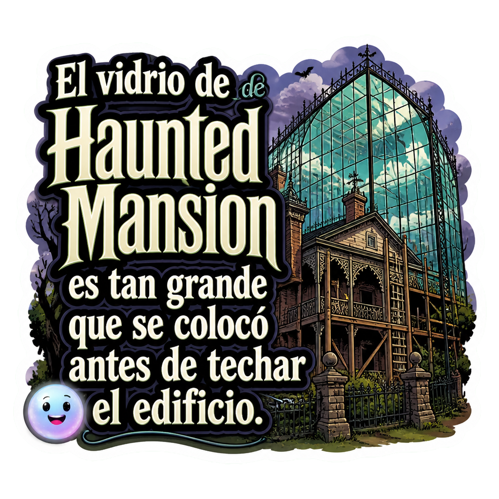 El vidrio de Haunted Mansion es tan grande que se colocó antes de techar el edificio.