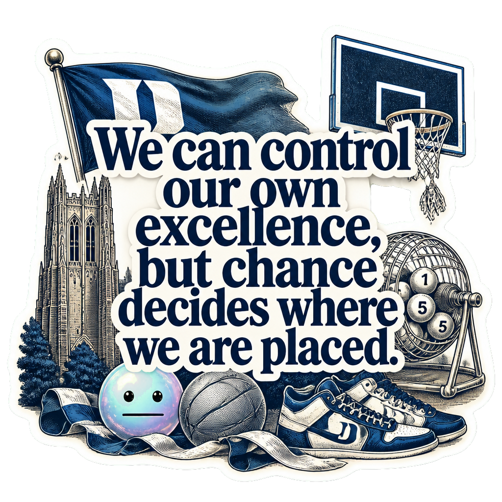 We can control our own excellence, but chance decides where we are placed.