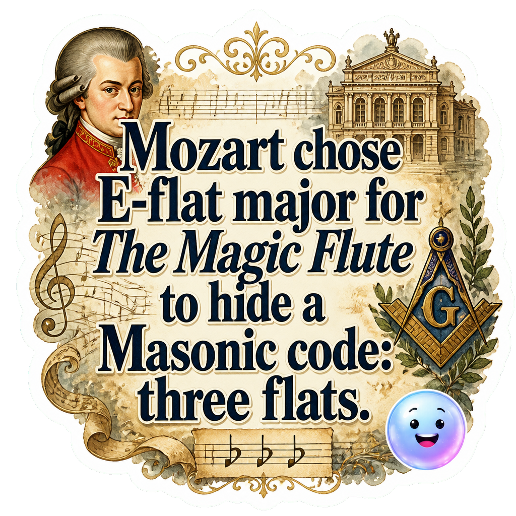 Mozart chose E-flat major for The Magic Flute to hide a Masonic code: three flats.