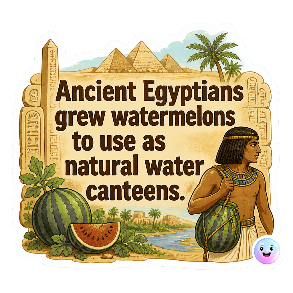 Ancient Egyptians grew watermelons to use as natural water canteens.