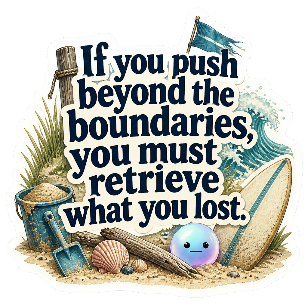 If you push beyond the boundaries, you must retrieve what you lost.