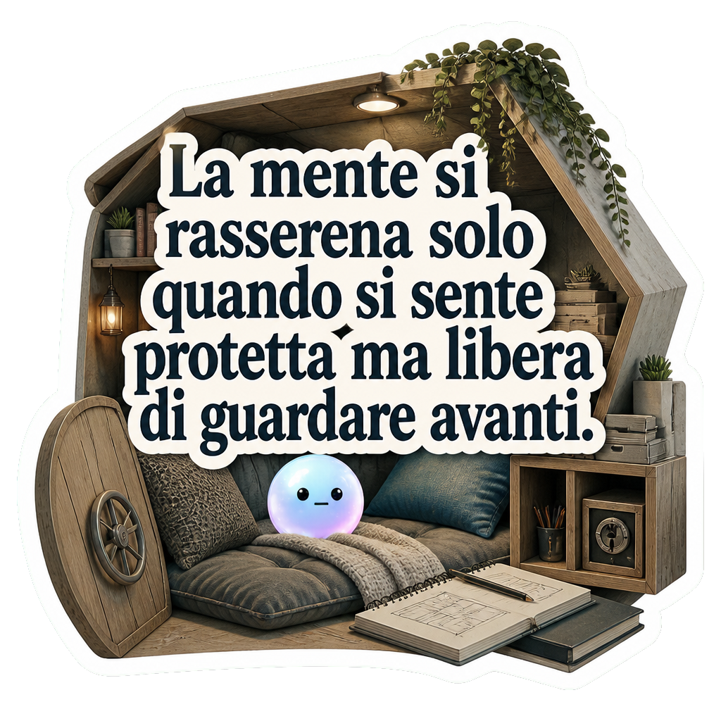 La mente si rasserena solo quando si sente protetta ma libera di guardare avanti.