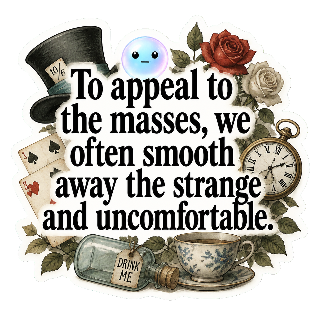 To appeal to the masses, we often smooth away the strange and uncomfortable.