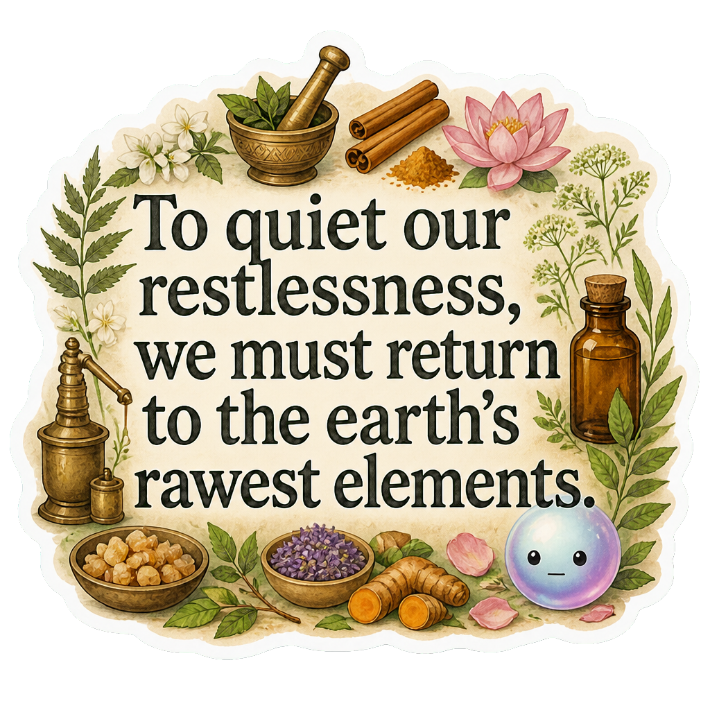 To quiet our restlessness, we must return to the earth's rawest elements.