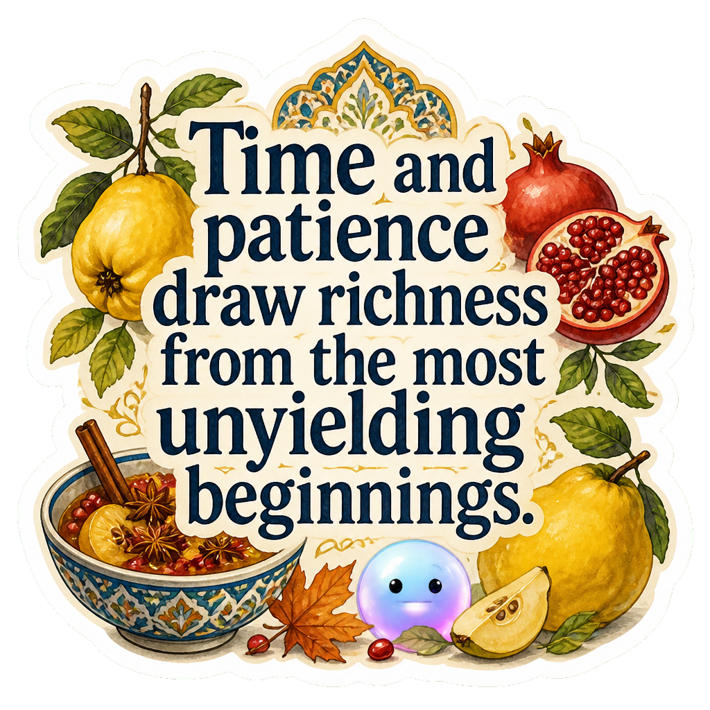 Time and patience draw richness from the most unyielding beginnings.