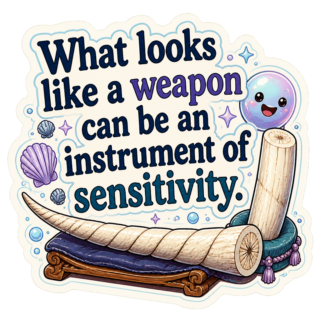 What looks like a weapon can be an instrument of sensitivity.