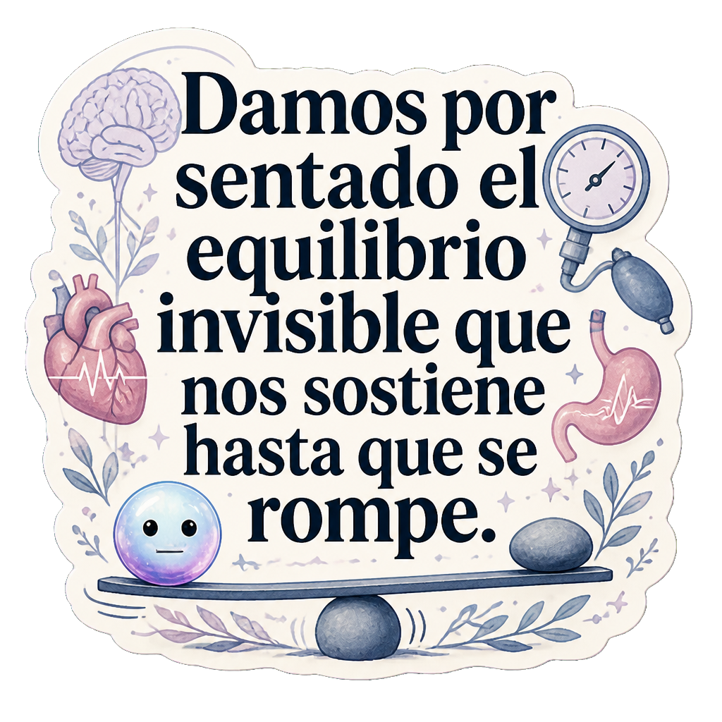 Damos por sentado el equilibrio invisible que nos sostiene hasta que se rompe.