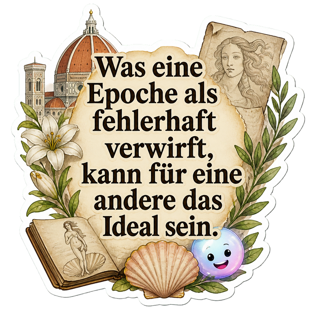 Was eine Epoche als fehlerhaft verwirft, kann für eine andere das Ideal sein.