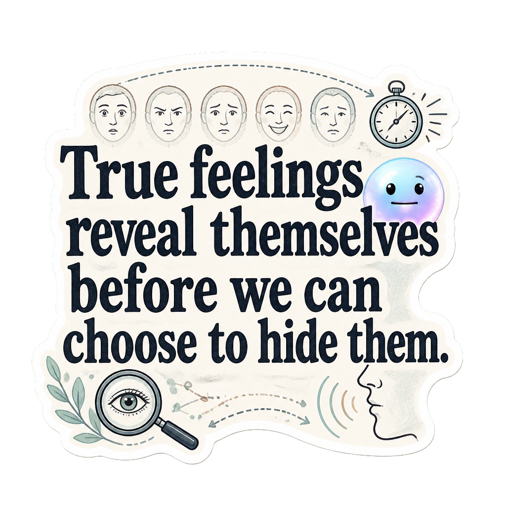 True feelings reveal themselves before we can choose to hide them.
