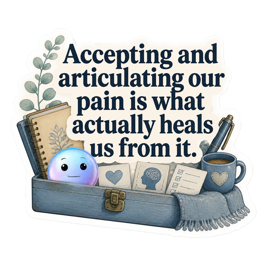 Accepting and articulating our pain is what actually heals us from it.