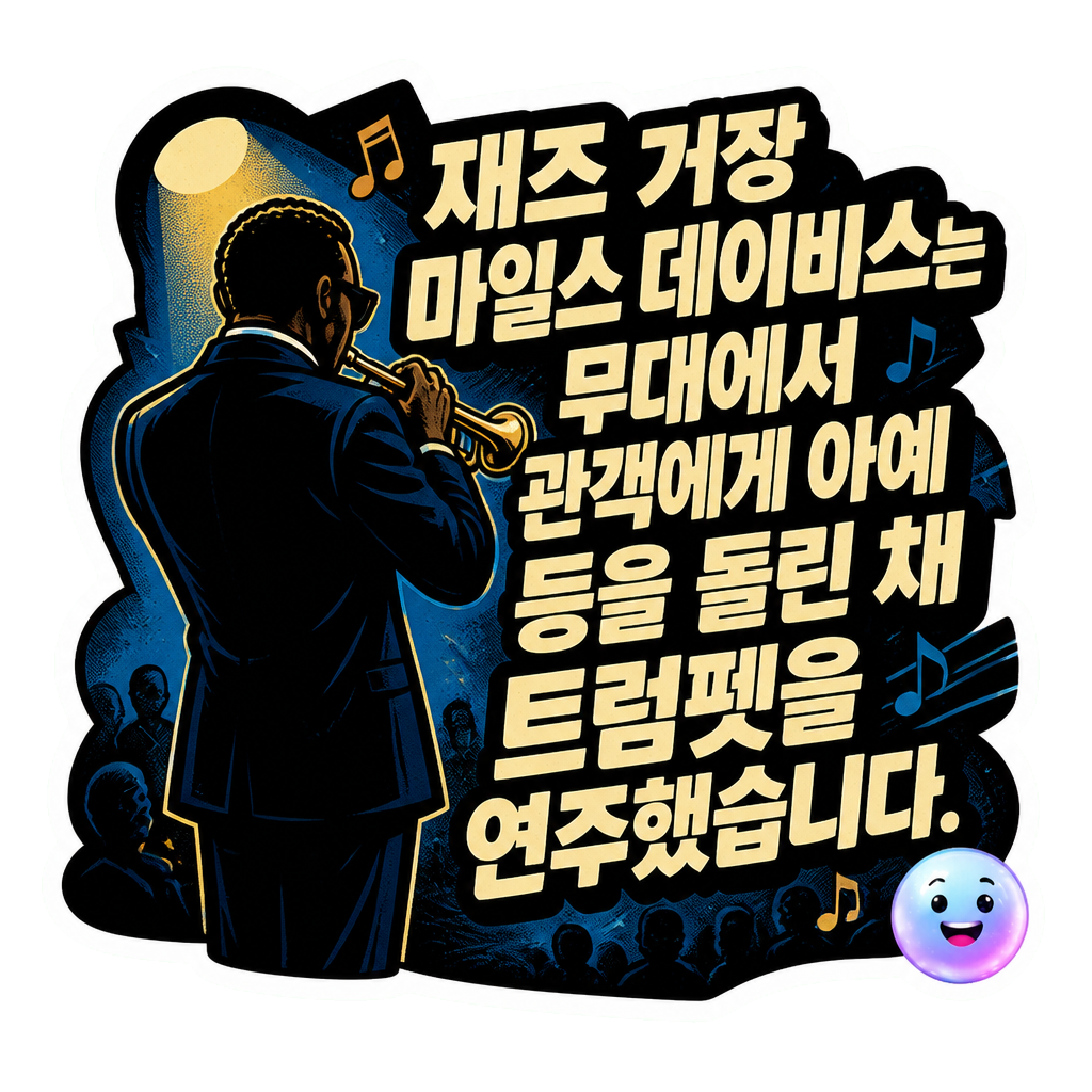 재즈 거장 마일스 데이비스는 무대에서 관객에게 아예 등을 돌린 채 트럼펫을 연주했습니다.