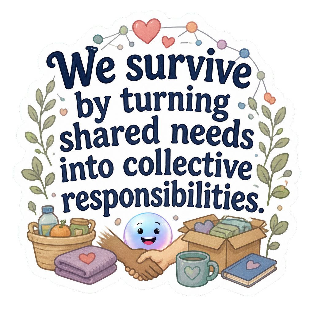 We survive by turning shared needs into collective responsibilities.