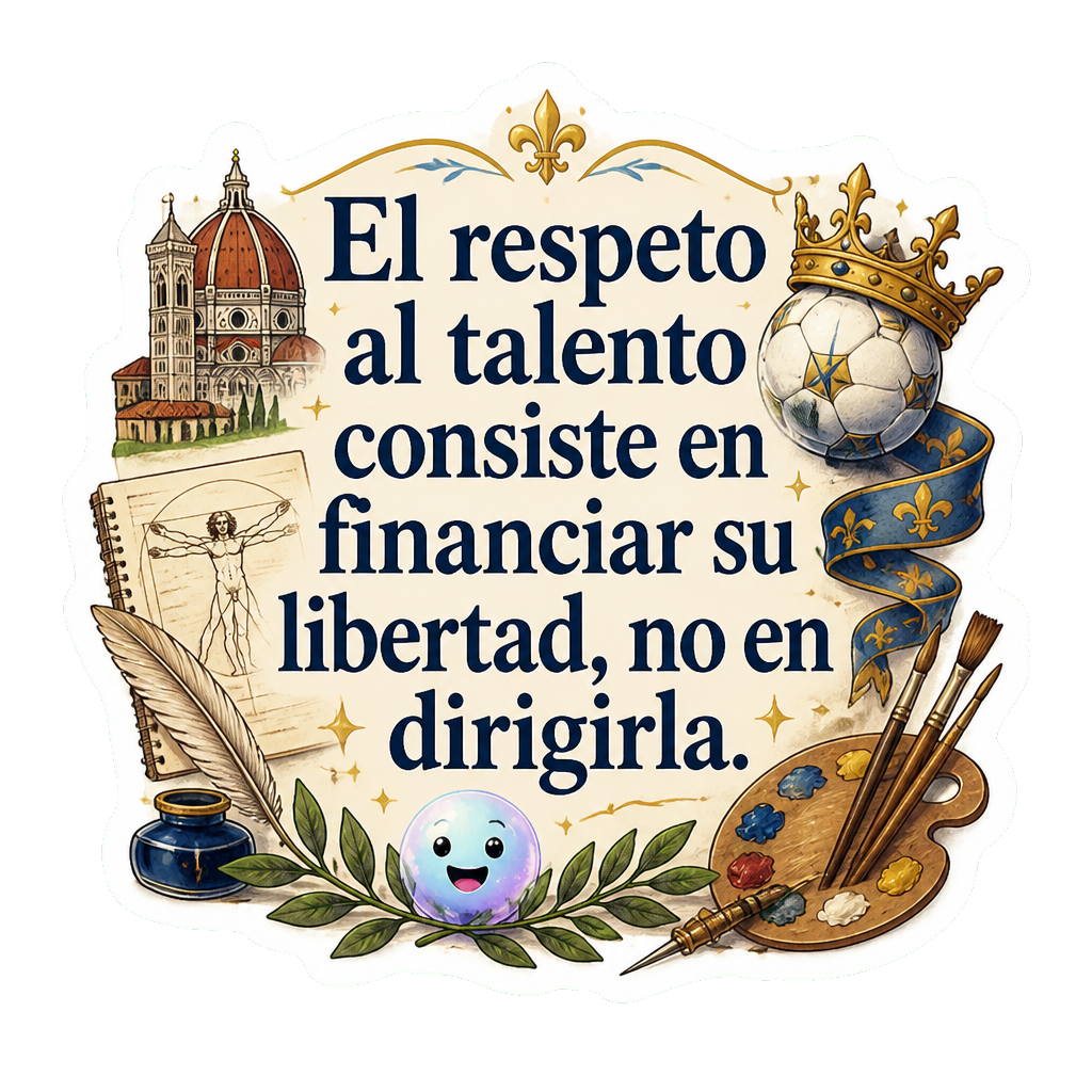 El respeto al talento consiste en financiar su libertad, no en dirigirla.