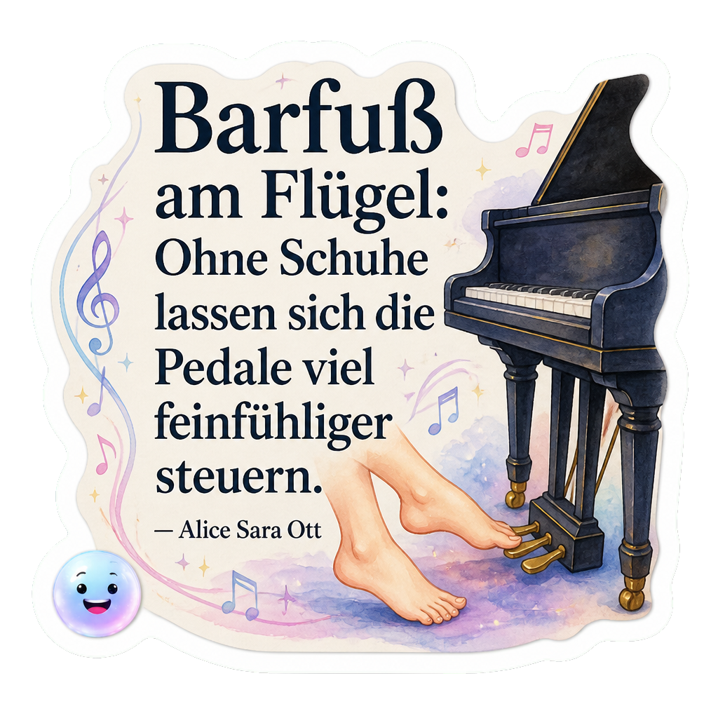 Barfuß am Flügel: Ohne Schuhe lassen sich die Pedale viel feinfühliger steuern.