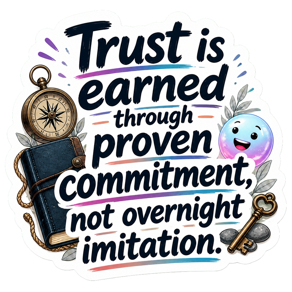 Trust is earned through proven commitment, not overnight imitation.