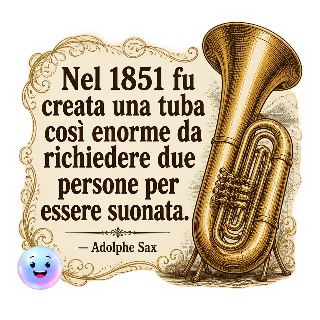 Nel 1851 fu creata una tuba così enorme da richiedere due persone per essere suonata.