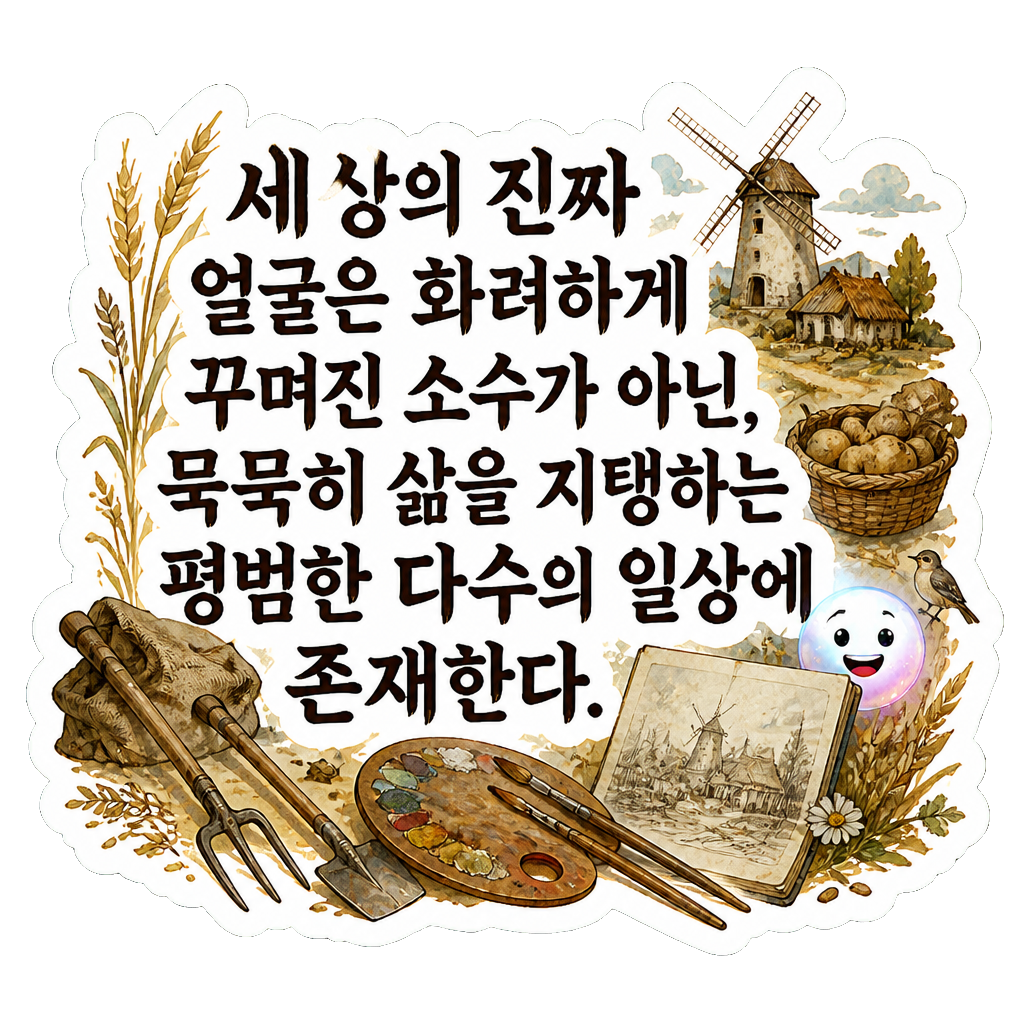 세상의 진짜 얼굴은 화려하게 꾸며진 소수가 아닌, 묵묵히 삶을 지탱하는 평범한 다수의 일상에 존재한다.