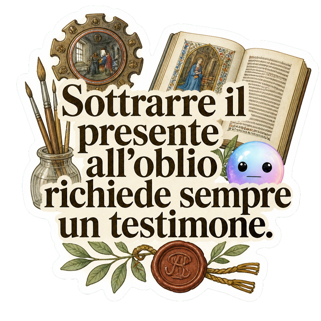 Sottrarre il presente all'oblio richiede sempre un testimone.