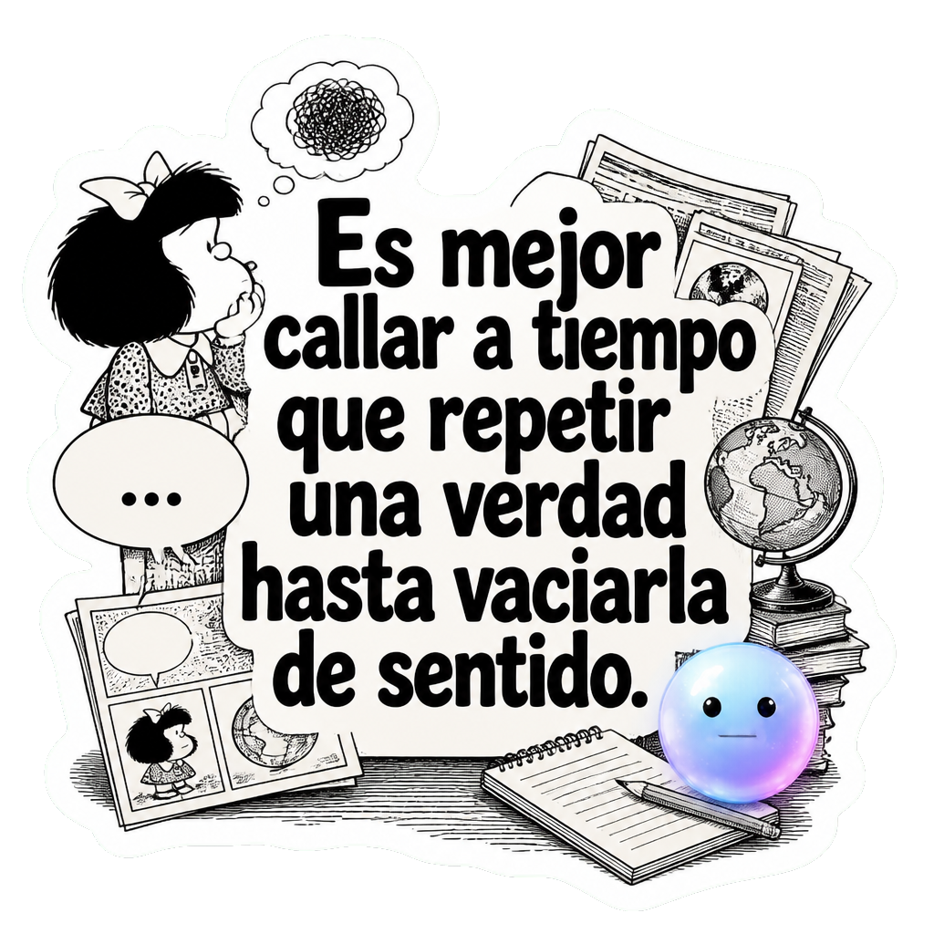Es mejor callar a tiempo que repetir una verdad hasta vaciarla de sentido.