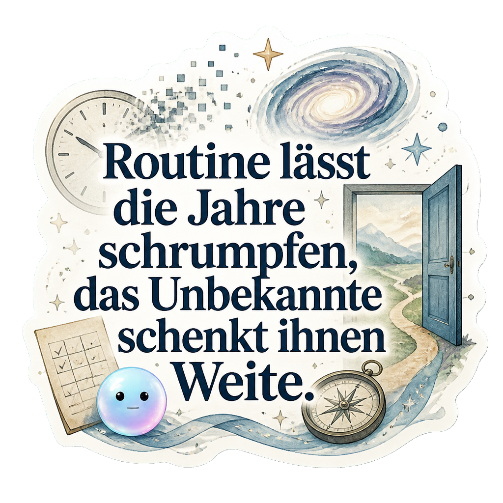 Routine lässt die Jahre schrumpfen, das Unbekannte schenkt ihnen Weite.