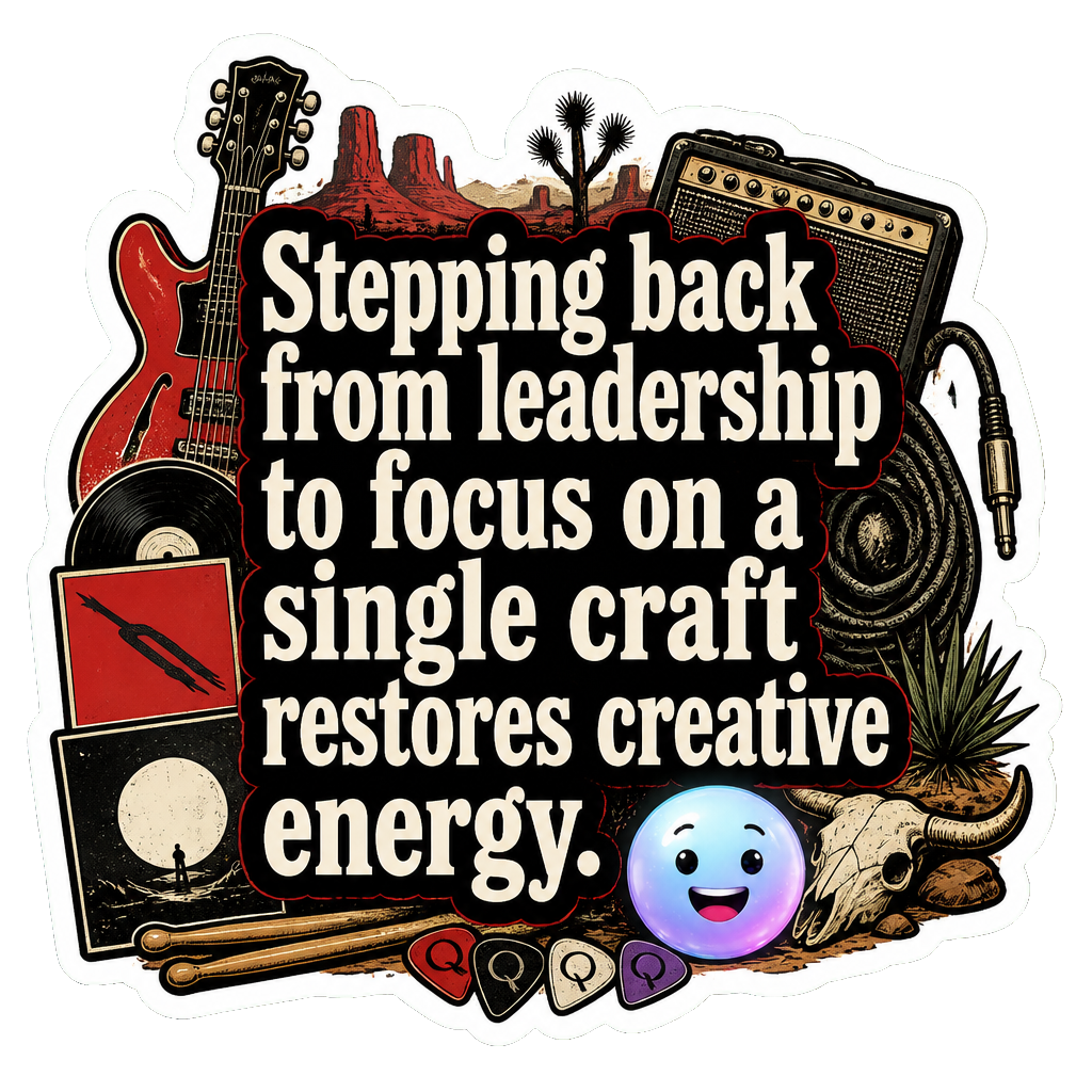 Stepping back from leadership to focus on a single craft restores creative energy.