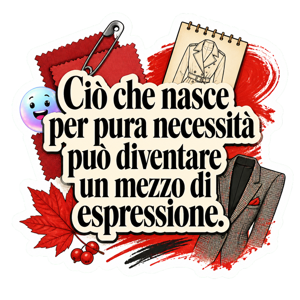 Ciò che nasce per pura necessità può diventare un mezzo di espressione.