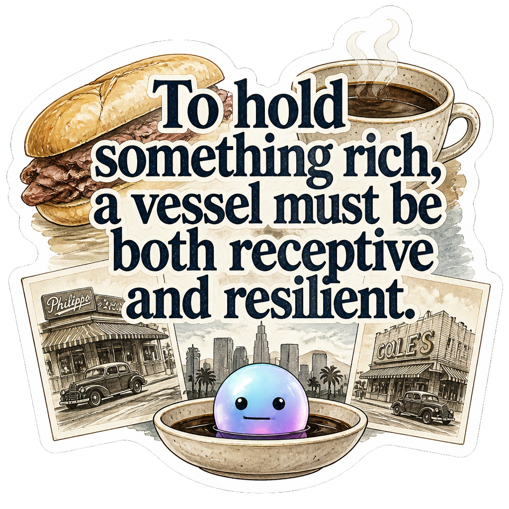To hold something rich, a vessel must be both receptive and resilient.