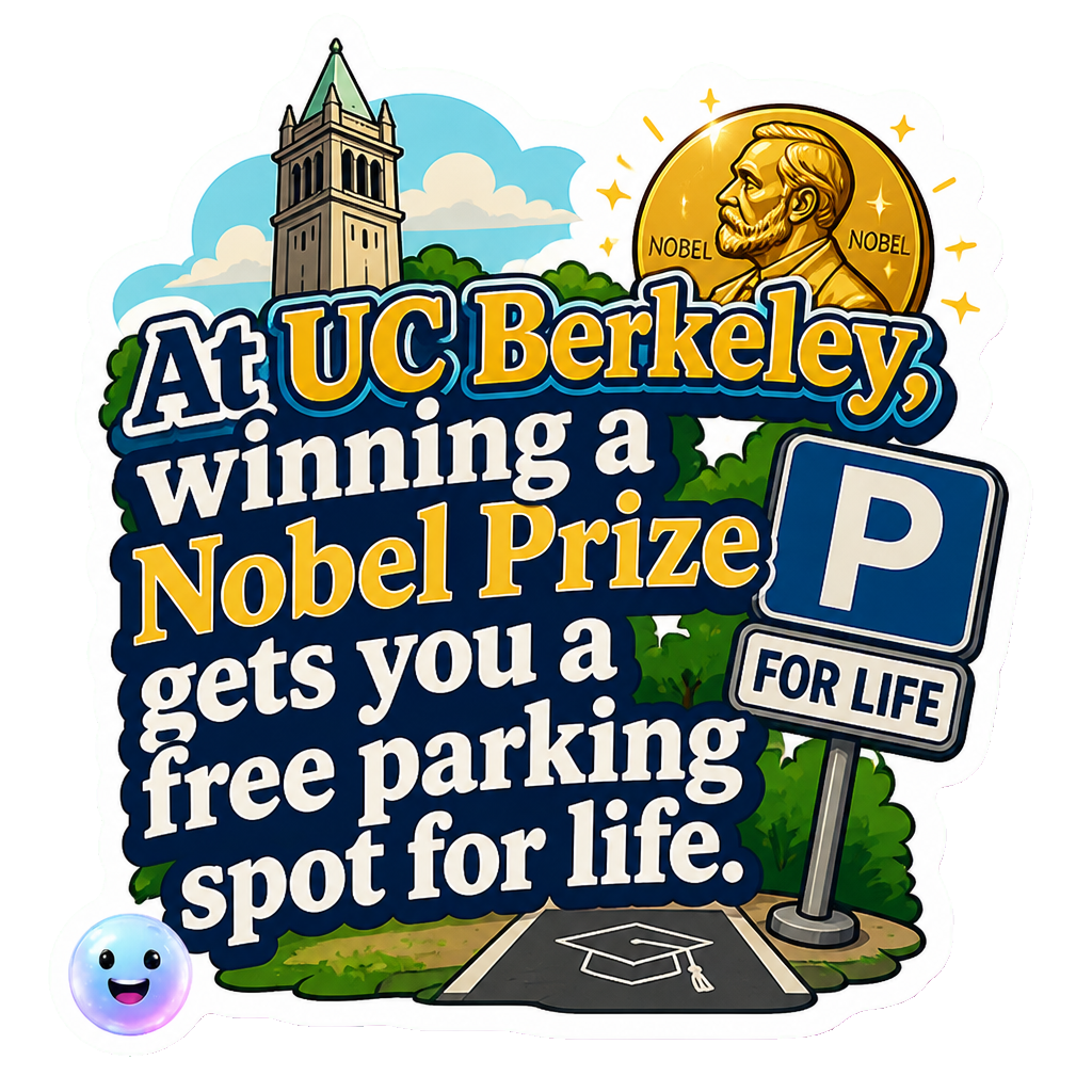At UC Berkeley, winning a Nobel Prize gets you a free parking spot for life.
