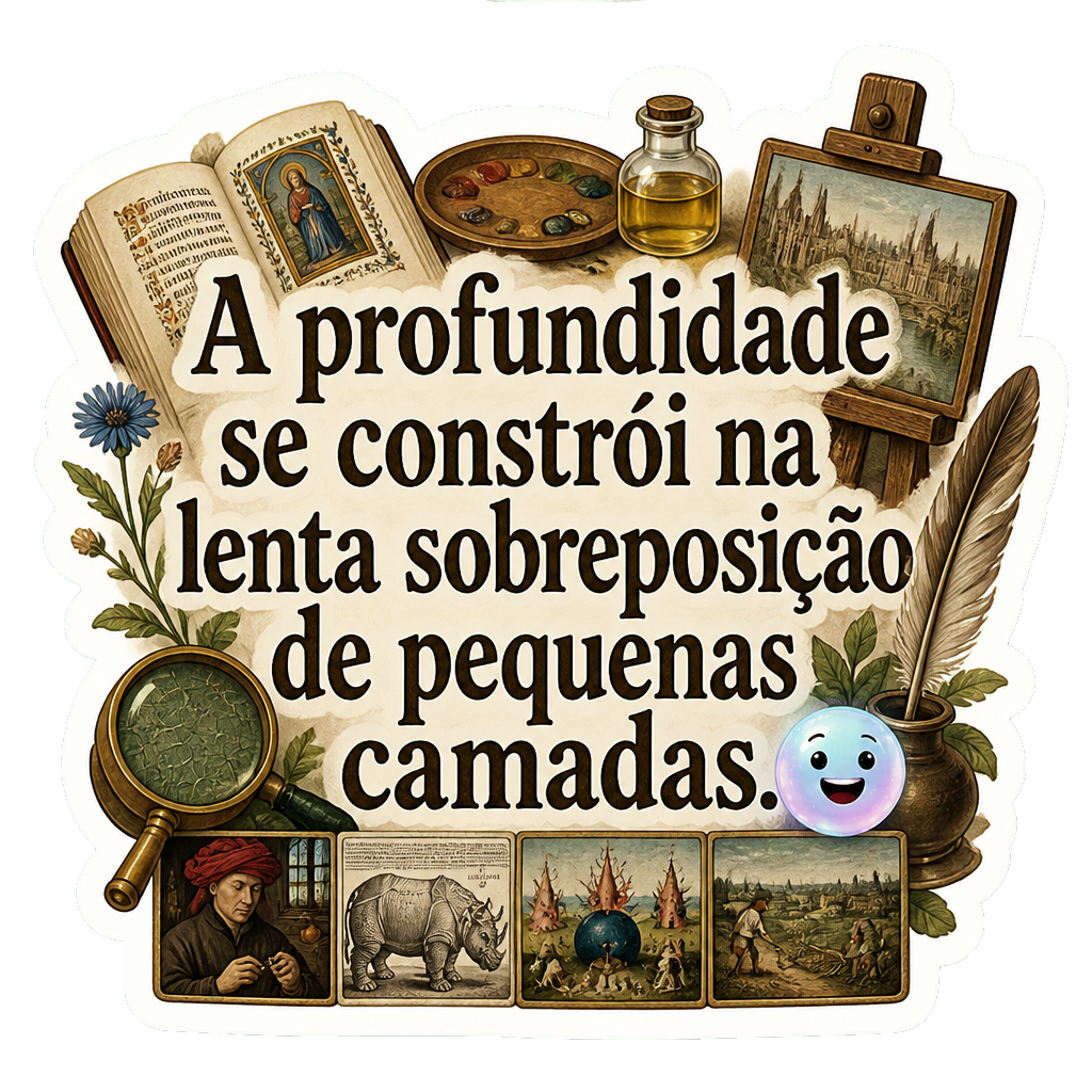A profundidade se constrói na lenta sobreposição de pequenas camadas.
