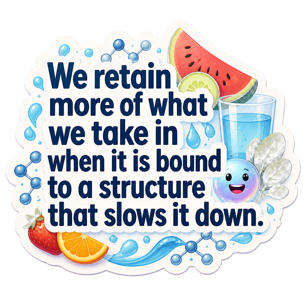 We retain more of what we take in when it is bound to a structure that slows it down.