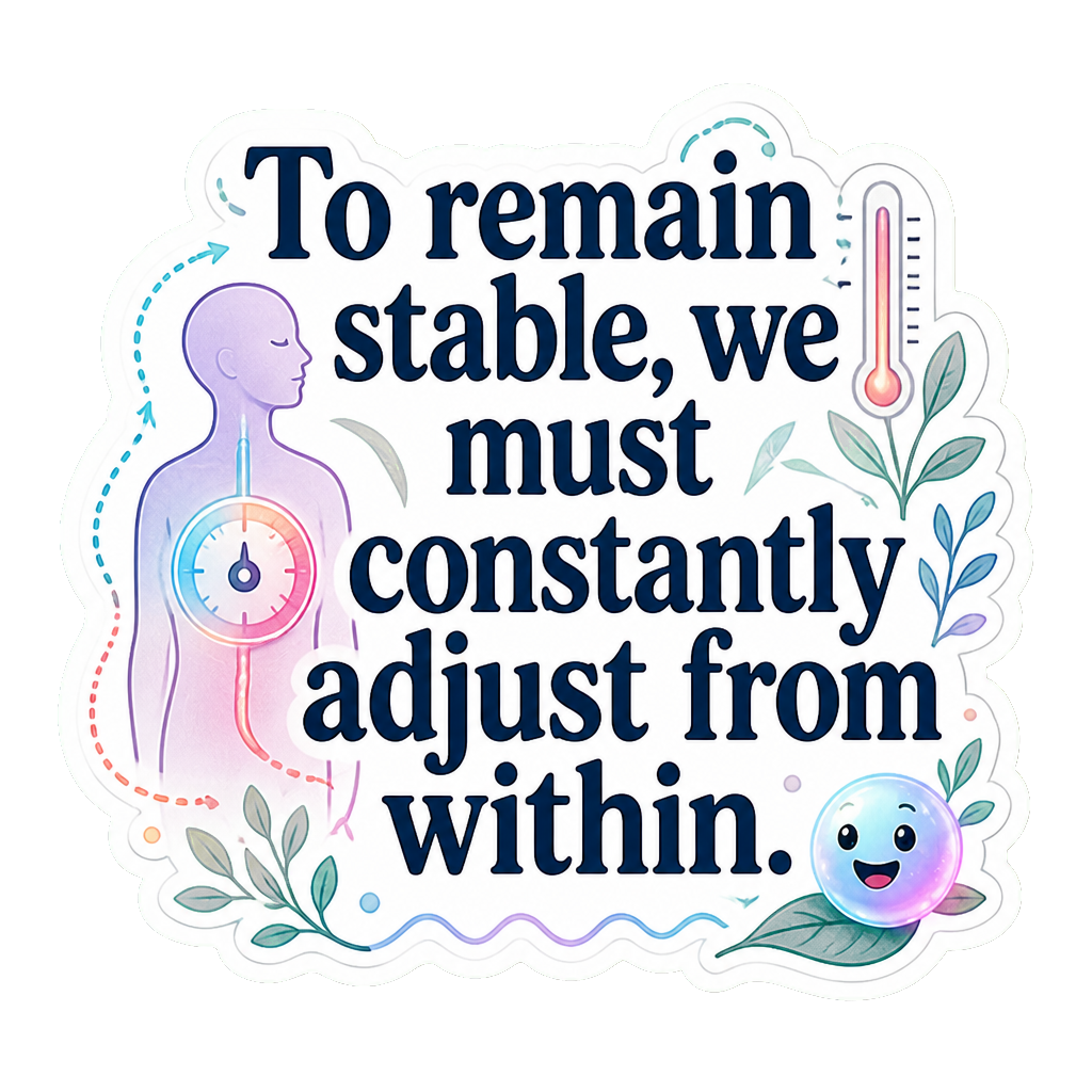 To remain stable, we must constantly adjust from within.