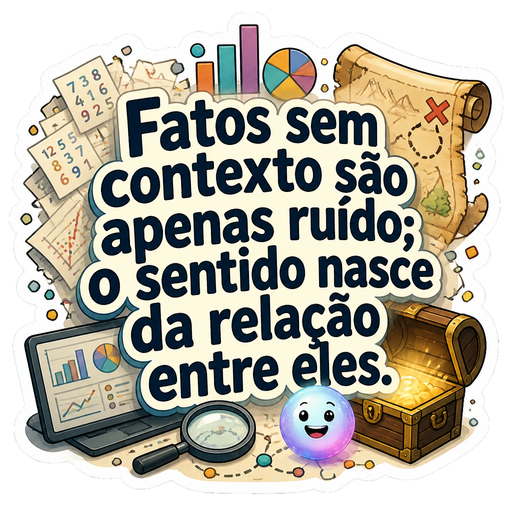 Fatos sem contexto são apenas ruído; o sentido nasce da relação entre eles.