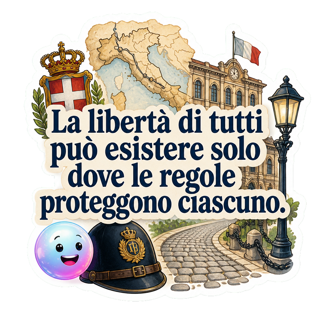 La libertà di tutti può esistere solo dove le regole proteggono ciascuno.