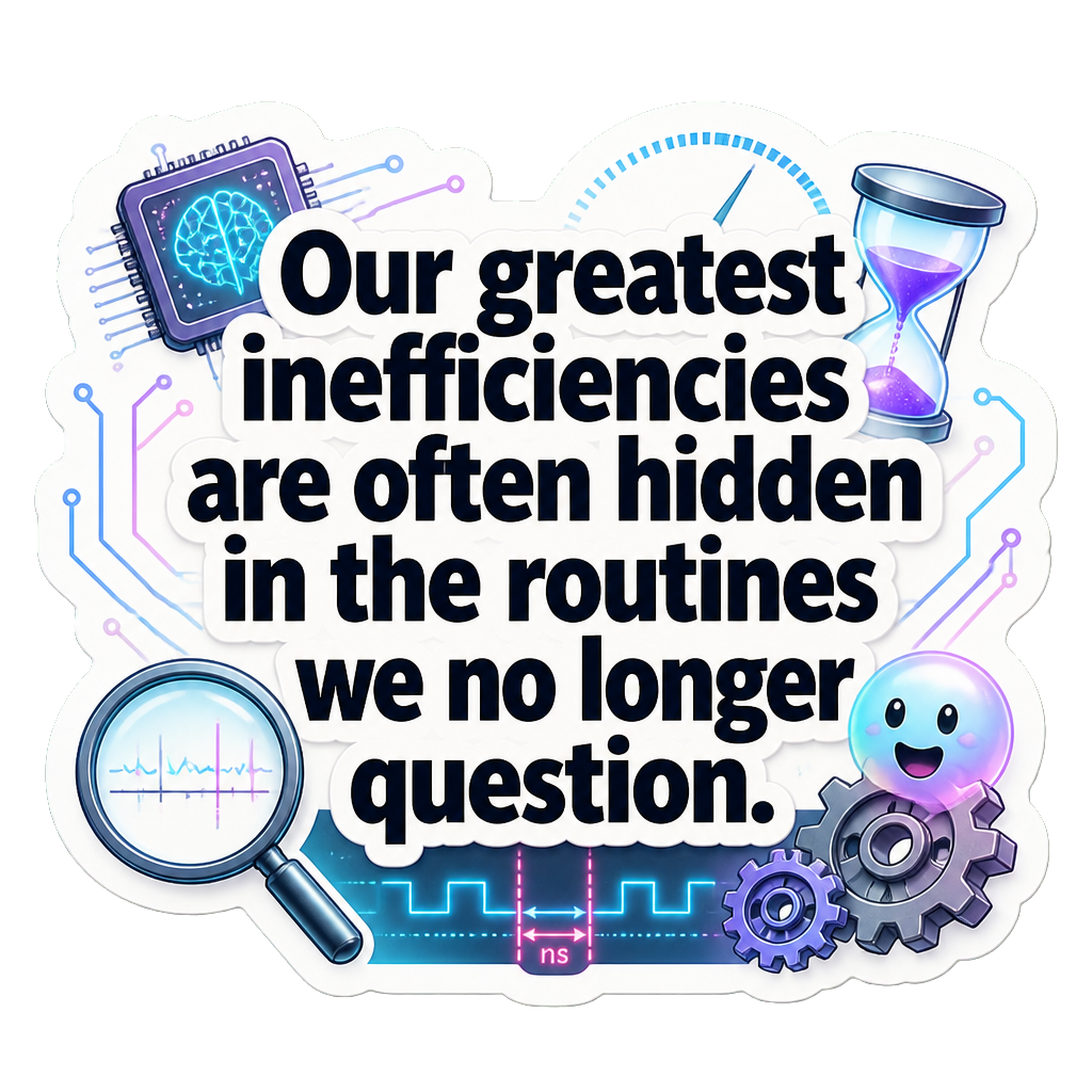 Our greatest inefficiencies are often hidden in the routines we no longer question.