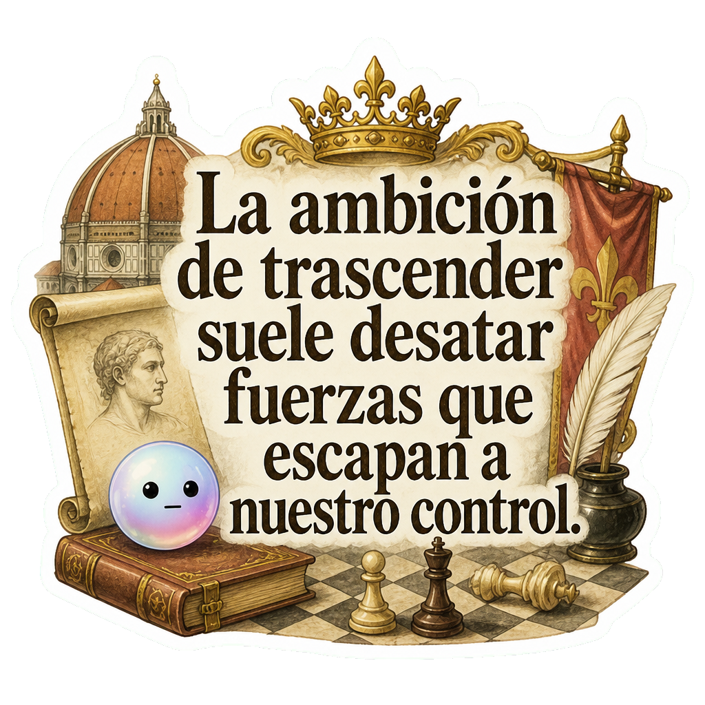 La ambición de trascender suele desatar fuerzas que escapan a nuestro control.