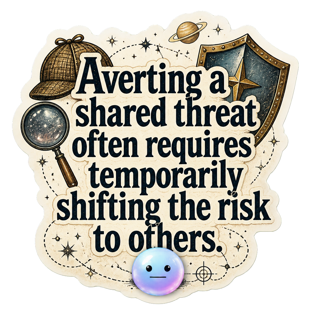 Averting a shared threat often requires temporarily shifting the risk to others.