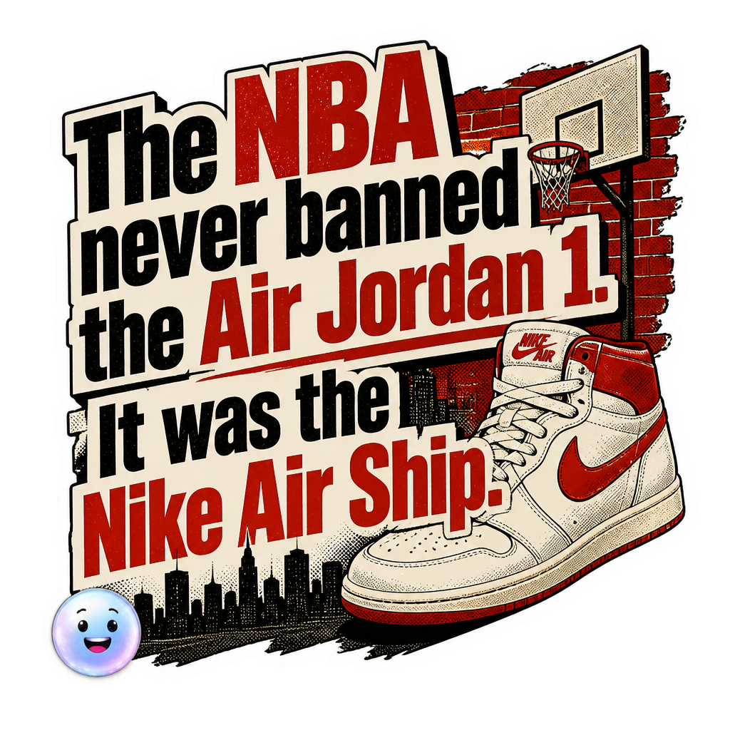 The NBA never banned the Air Jordan 1. It was the Nike Air Ship.