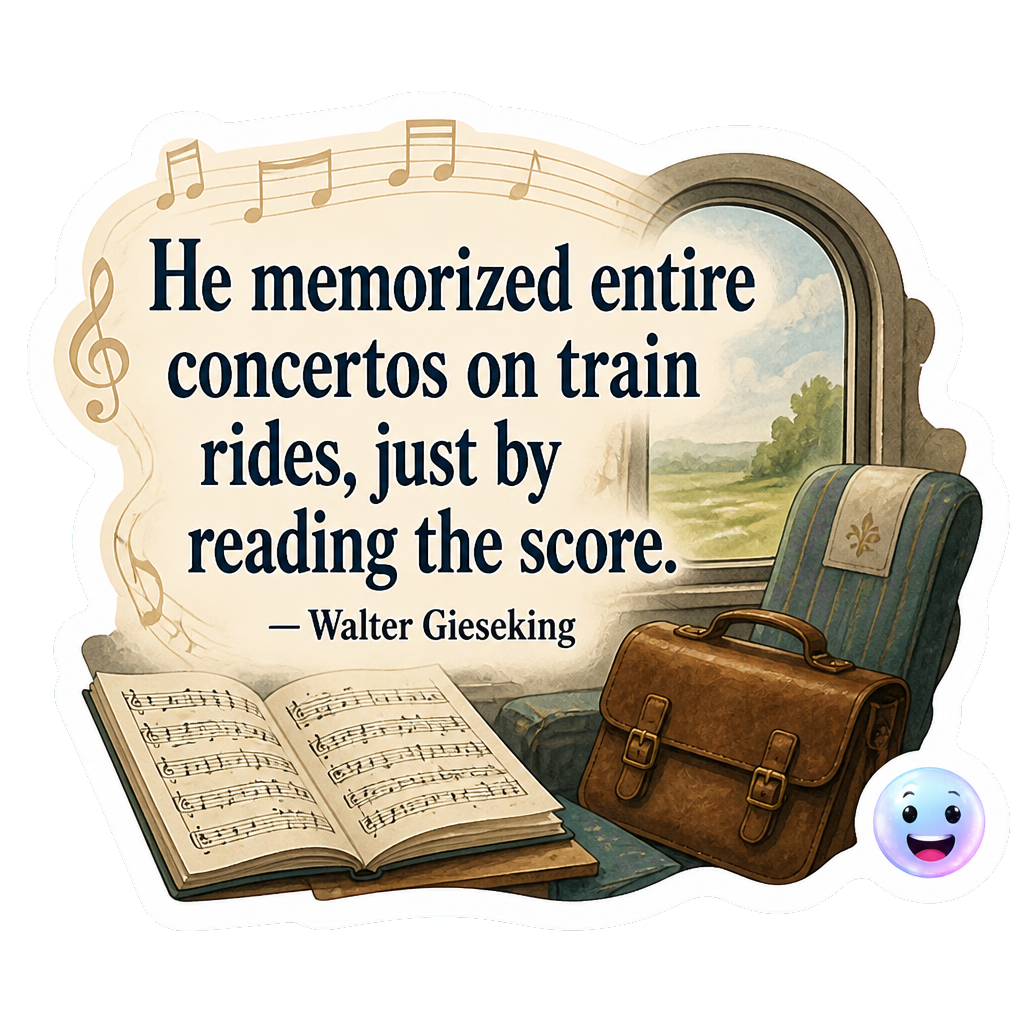 He memorized entire concertos on train rides, just by reading the score.