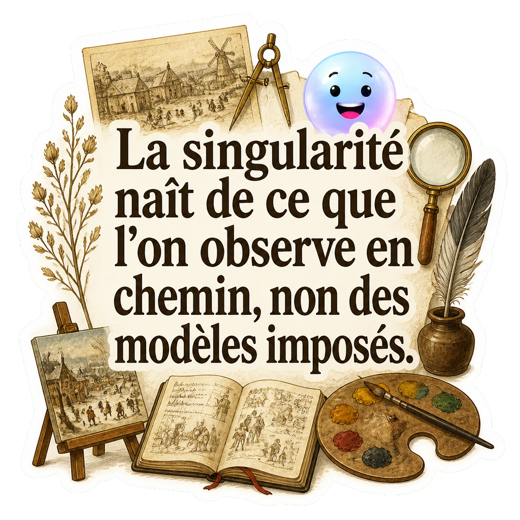 La singularité naît de ce que l'on observe en chemin, non des modèles imposés.