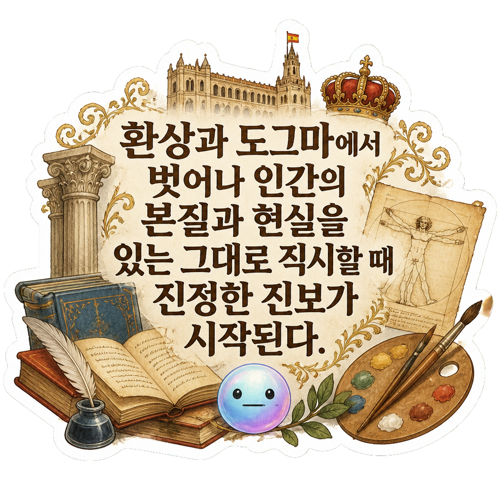 환상과 도그마에서 벗어나 인간의 본질과 현실을 있는 그대로 직시할 때 진정한 진보가 시작된다.