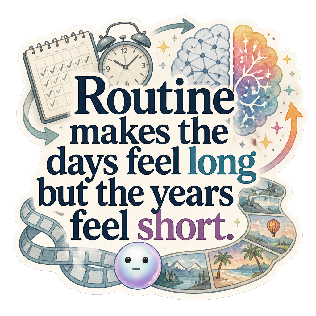 Routine makes the days feel long but the years feel short.