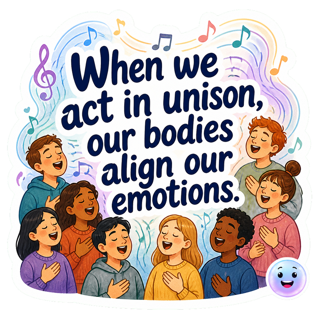 When we act in unison, our bodies align our emotions.
