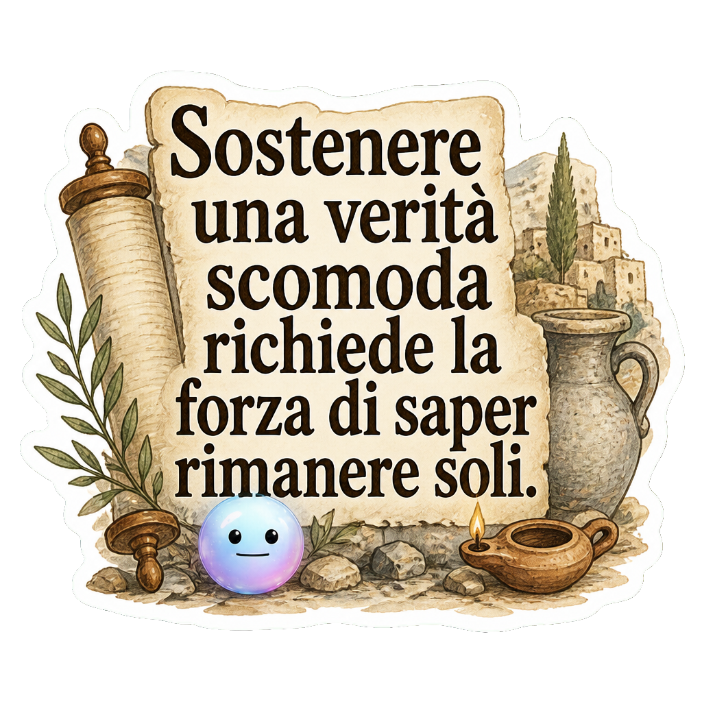 Sostenere una verità scomoda richiede la forza di saper rimanere soli.