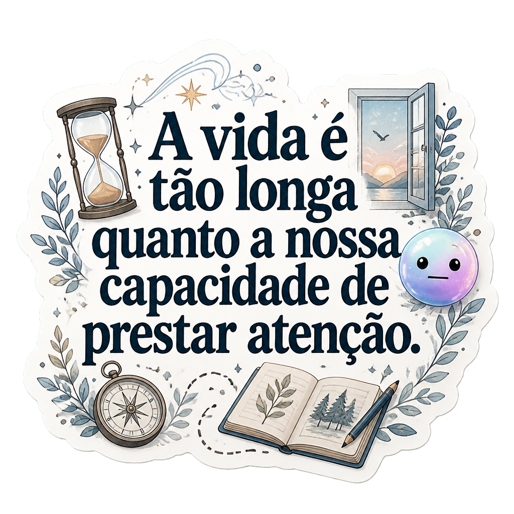 A vida é tão longa quanto a nossa capacidade de prestar atenção.