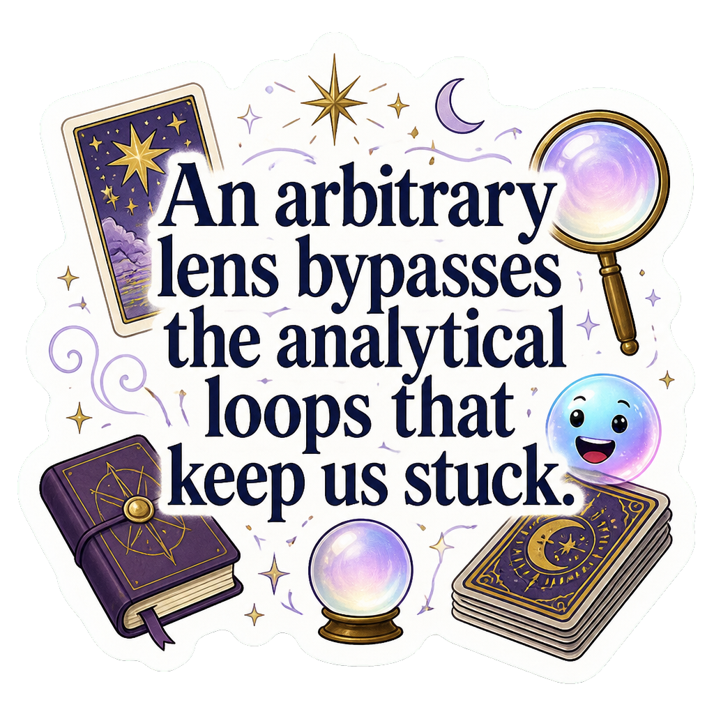An arbitrary lens bypasses the analytical loops that keep us stuck.