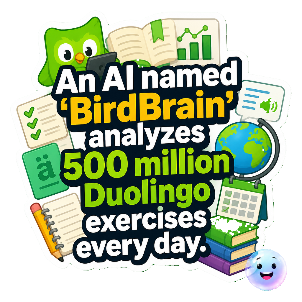 An AI named 'BirdBrain' analyzes 500 million Duolingo exercises every day.