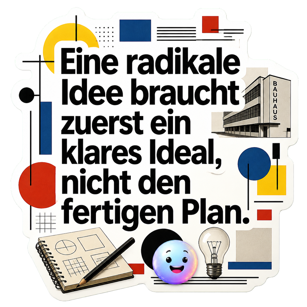 Eine radikale Idee braucht zuerst ein klares Ideal, nicht den fertigen Plan.