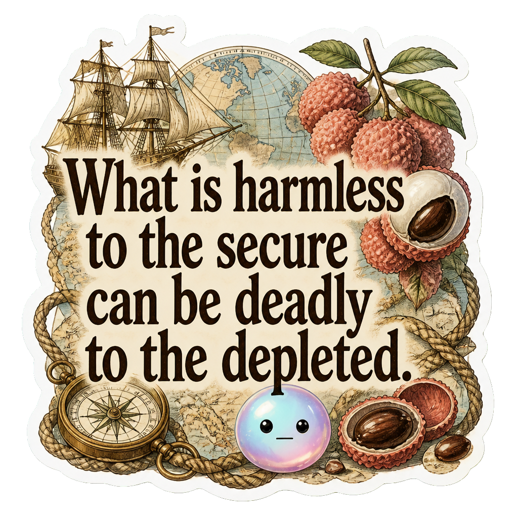 What is harmless to the secure can be deadly to the depleted.