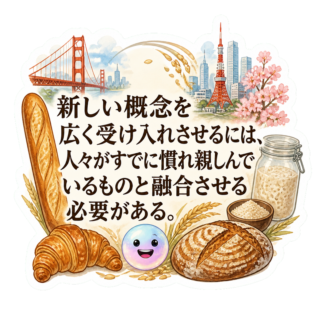 新しい概念を広く受け入れさせるには、人々がすでに慣れ親しんでいるものと融合させる必要がある。