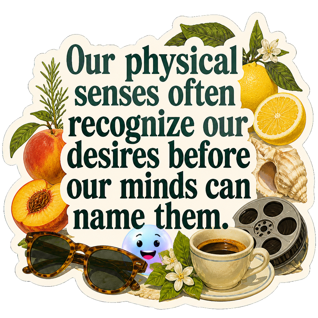 Our physical senses often recognize our desires before our minds can name them.
